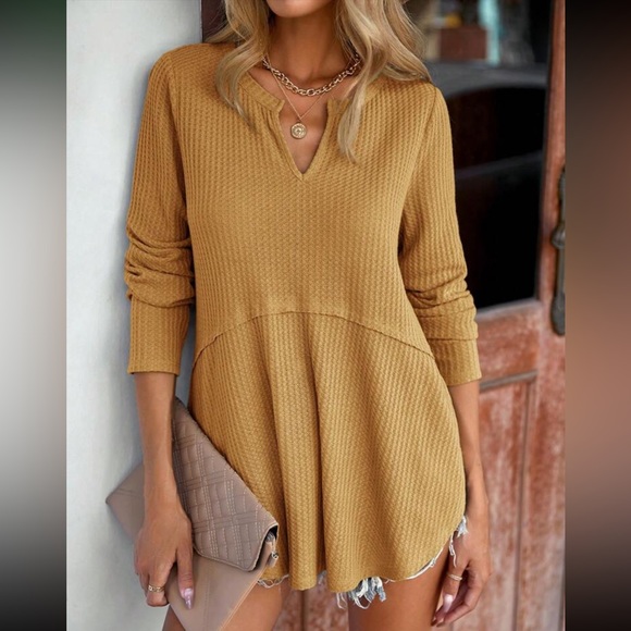 Boho dusty pink notched neck blouse - Picture 6 of 16